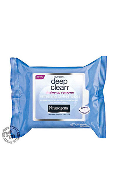 Neutrogena مناديل تنظيف عميق للوجه لإزالة المكياج، عبوة من 25 منديلًا