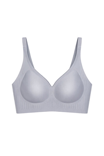 Cottonhill Seamless Bra - Slight |   Gray Laser Cut Seamless Detailed Women's...