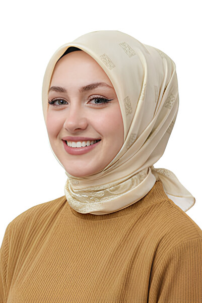 levamor eşarp şal LEVAMOR Kadın İpek ve Bambu Karışımlı Kristal Eşarp Bej