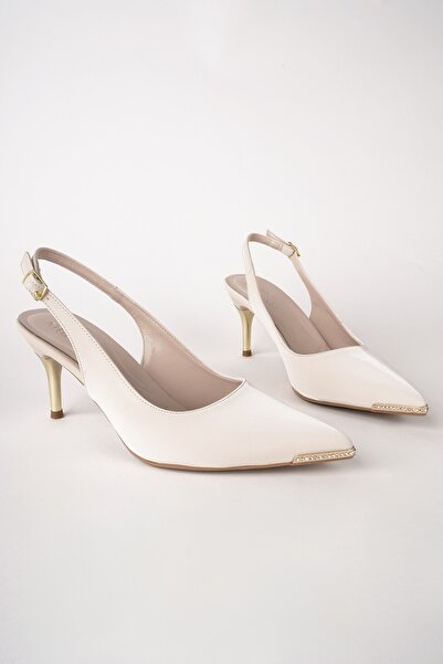 MUGGO STARLYN Дамски обувки с висок ток, заострени върхове, каменни детайли и...