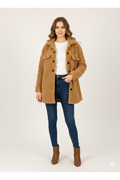 marvion Kadın Peluş Şişme Teddy Mont