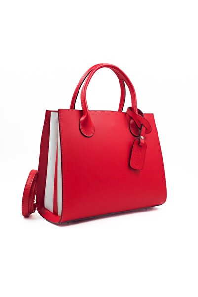 Posete Fagaras Sophie Leather Purse - Red, Genuine Leather Office Bag, Handba...