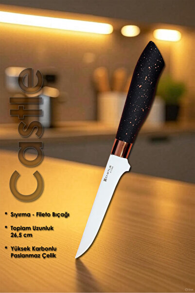 Castle Shine Serisi Sıyırma Fileto Mutfak Şef Bıçağı Et Ekmek Sebze Salata Şe...