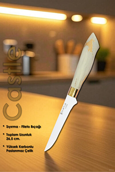 Castle Shine Serisi Sıyırma Fileto Mutfak Şef Bıçağı Et Ekmek Sebze Salata Şe...
