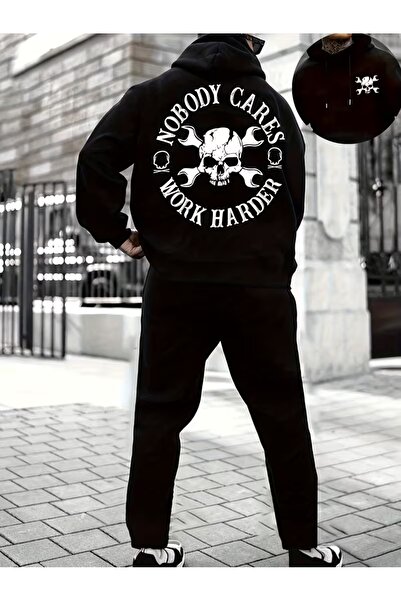 AEMİ Unisex Printed Hooded Top and Bottom Set