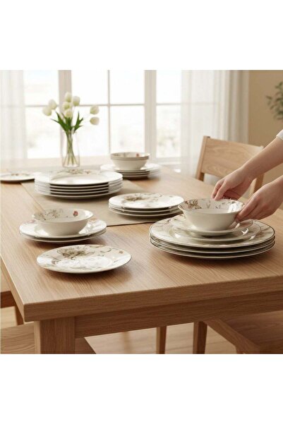 HOMEVEO Home View 24-Piece Porcelain Dinner Set - Elegant Luxury for Every Oc...