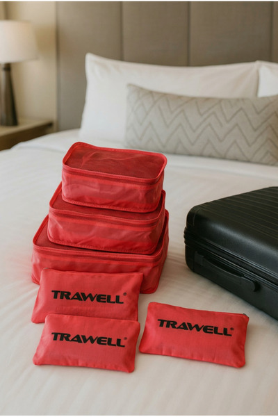 Wexta Valiz İçi Düzenleyici - TURUNCU - Bavul Ambalaj Seti Saklama Hurcu, Taş...