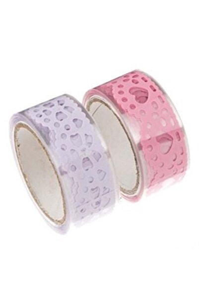 SHOPIENS Bandă Washi Bandă de dantelă model roz liliac 5 m x 18 mm - 2 buc