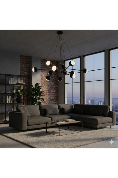 VEYRA Endüstriyel: Nordic Tarzı Ayarlanabilir Çelik Tel Sarkıt Avize - 100 cm...