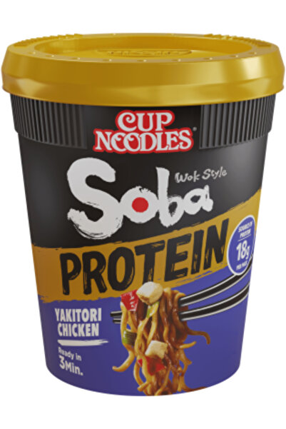 Nissin Noodles PROTEIN STOVE NOODLES WITH YAKITORI CHICKEN SAUCE NISSIN GLASS...