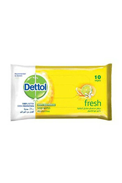Dettol Antibacterial Citrus Skin Wipes, 10 Pieces