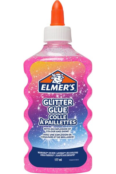 Aspire Books Elmer's PVA Glitter Glue | Pink | 177 ml | Washable And Kid Frie...
