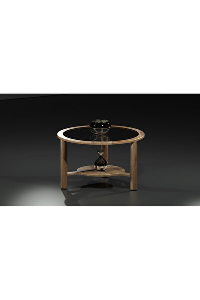Ekübya Home Masif Doğal Ahşap Orta Yuvarlak Sehpa