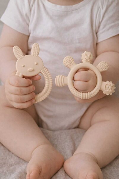 CKM silikon 2-Piece Baby Teether Rabbit Model Finger Model Teether