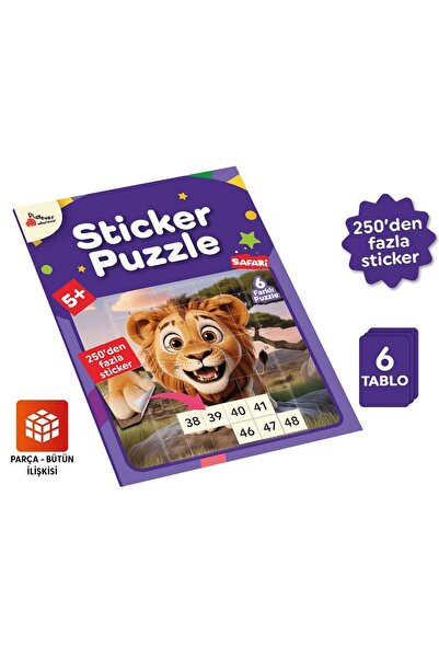 Mucit Panda Playever Sticker Puzzle - Safari, Çıkartmalı Yapboz Etkinlik Kitabı