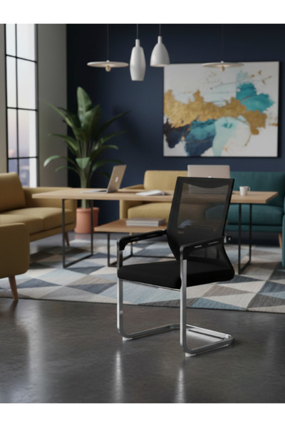 BEC13 كرسي مكتب وانتظار مودرن بظهر شبكي مريح وقاعدة متينة