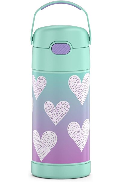 Thermos Funtainer 12 Ounce Bottle Purple Hearts