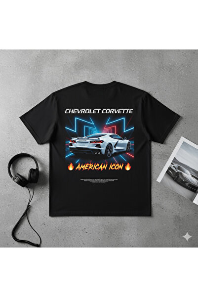 kahire Tricou supradimensionat premium cu imprimeu CORVETTE