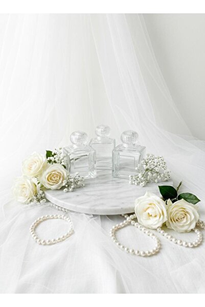 ÖZENTOPTANHEDİYELİK 50 cc cam kare kolonya şişesi ( kapak tıpa dahildir) 10 adet