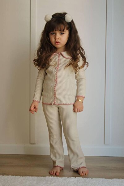 Pantulux Girl's Baby Collar Detailed Casual Combination – V003-Jlb-008