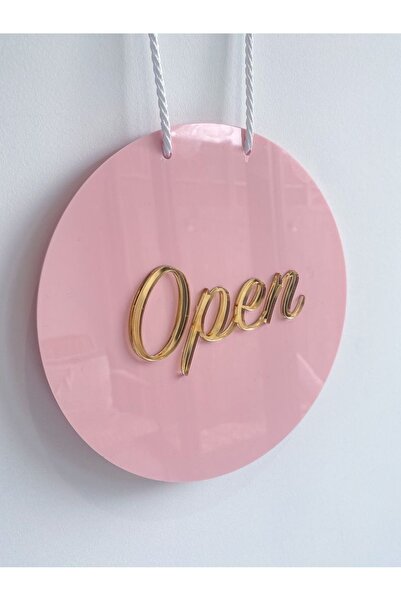Magnetfoto Open / Close Pembe Pleksi Kapı Tabelası | 30x30 Çift Yönlü Modern ...