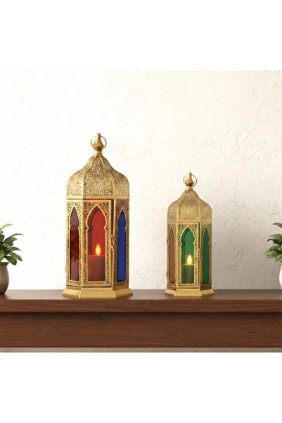 Generic Colored Gold Lantern Set - 2 Pieces