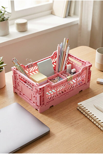 Wexta Saklama Kutusu - Katlanır Kasa - PEMBE - Çok Amaçlı - 0,66 ML Küçük Boy