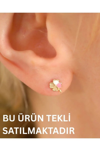 YCL JEWELLERY (TEKLİ) 8 Ayar Altın Yonca Küpe