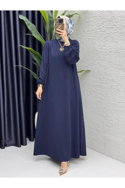 ZENA BY ÇETİN LEVENT Ribbed Knitted Fabric Long Women's Dress