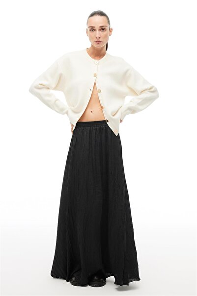 Perspective Black Slim Fit Midi Skirt