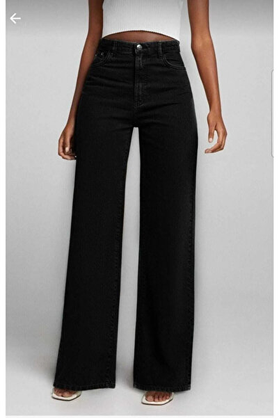 Livik بنطلون جينز فضفاض من ديللا-2 سوبر ليكرا ذو خصر عالٍ جدًا وأرجل واسعة