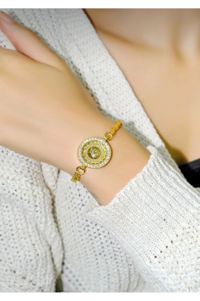 aytekgold 14 Ayar Çeyrek Altınlı Pullu Bileklik