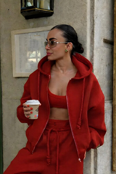 YAKAMEL Дамски кардиган с качулка и цип за ежедневно носене