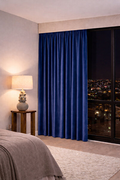 Fluiana Lapis Lazuli Fon Perde|Rönesans-Kraliyet-Burjuva ev dekoru|Mavinin en...