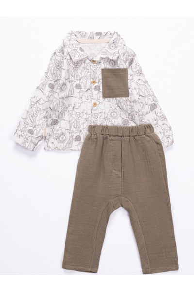 Lumbi Baby Animal Printed Muslin Baby Boy Set of 2