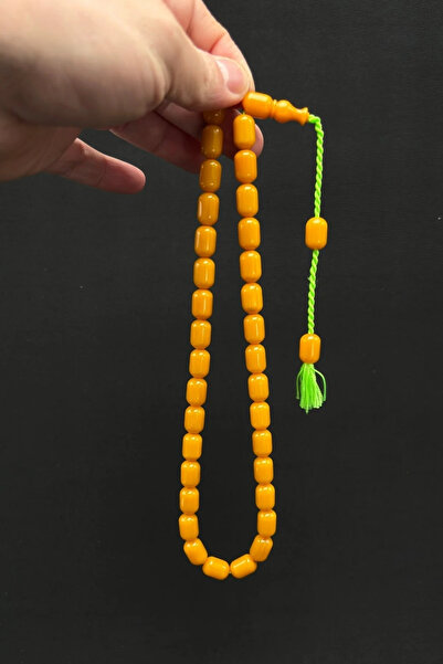 DENİZ ERGEN Özel Döküm Sarı Kapsül 13 x 9 Orjinal Bakalit Tespih