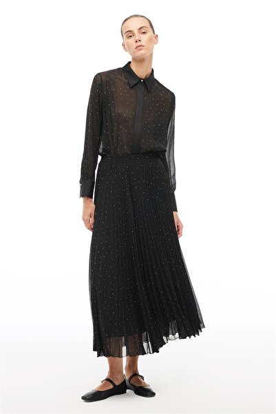 Perspective Black Ankle Skirt