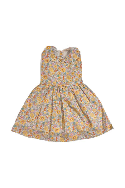 Mini and Kids فستان ليبرتي للأطفال الصغار من 2-3 سنوات باللون الأصفر من بيتسي