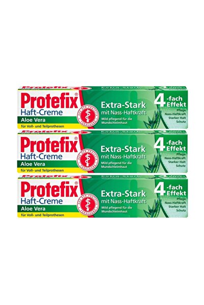 Protefix Aloe Vera Diş Protezi Yapıştırıcı Krem 47 g x 3 Adet–Üstün Güçte Tut...