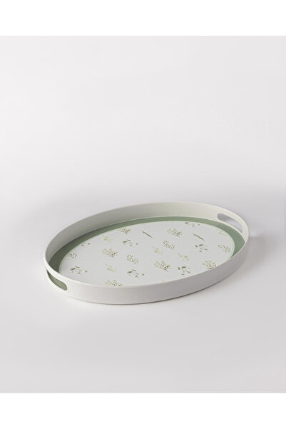 Madame Coco Delmare Oval Tray - White/Green