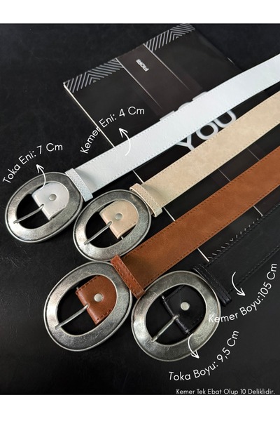 Fiori Women's Faux Leather Oval Buckle Belt, Jacket Belt, Shirt Belt, Dress Belt