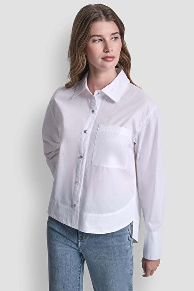 Dkny LONG SLEEVE BUTTON FRONT SHIRT