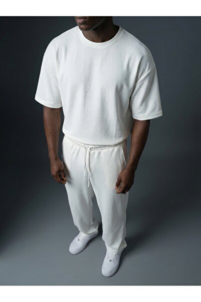 KHAYN ERKEK YUMUŞAK DOKULU BOL KESİM BİSİKLET YAKA TİŞÖRT EŞOFMAN TAKIMI K8996OT