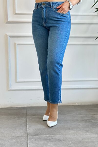 Yağmur Butik Jean Mom Lycra cu talie înaltă