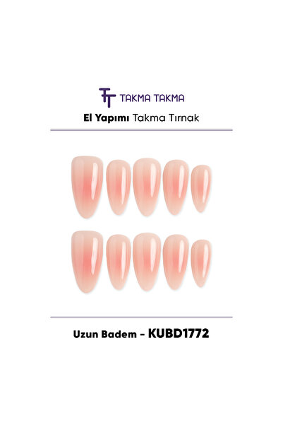 Takma Takma M Beden KUBD1772 Uzun Badem Pembe 10'lu Tekrar Kullanılabilir El ...