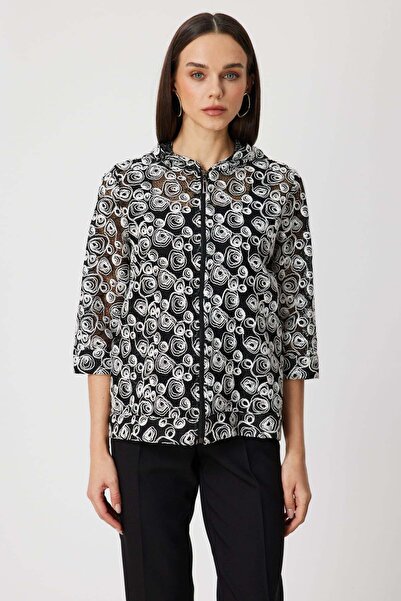 ON Desenli Transparan Pamuk Ceket