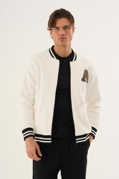 ALEXANDERGARDI College Style Zippered Bomber Jacket
