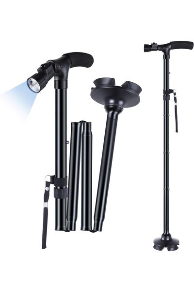 Arabest عصا مشي للرجال والنساء: عصا مشي أوهوهو مزودة بإضاءة LED، قابلة للطي، ...