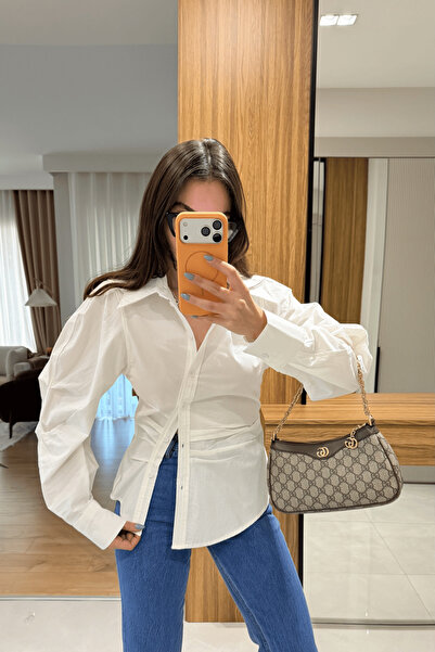 Gizem Ecemiş Eleni Beyaz Balon Kol Gömlek