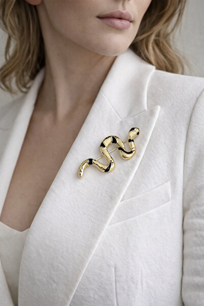 Modex Doku Detay Mineli Kobra Yılan Broş (5cm)